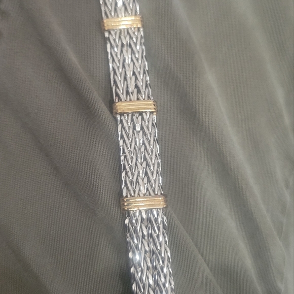 Ross Simons Sterling Silver 8 Inch Bracelet With Gold Plated Accents - Picture 4 of 5